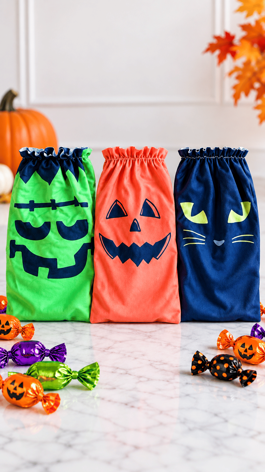 Kit 3 Porta-Doces Halloween Abóbora-Frankstein-Gato Preto | Yool Kit 3 Porta-Doces Halloween Abóbora-Frankstein-Gato Preto | Yool