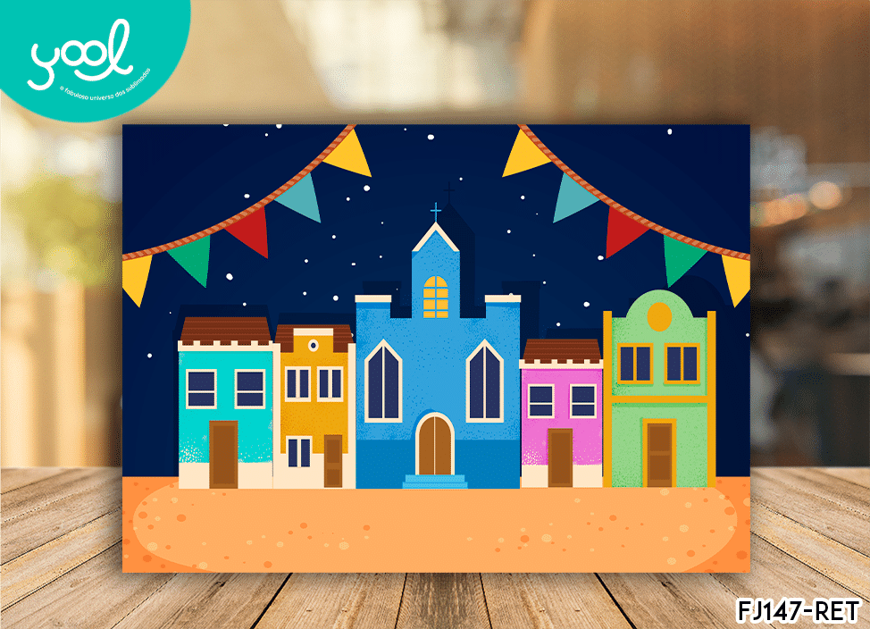 PAINEL FESTA JUNINA RETANGULAR EM TECIDO SUBLIMADO PAINEL FESTA JUNINA RETANGULAR EM TECIDO SUBLIMADO