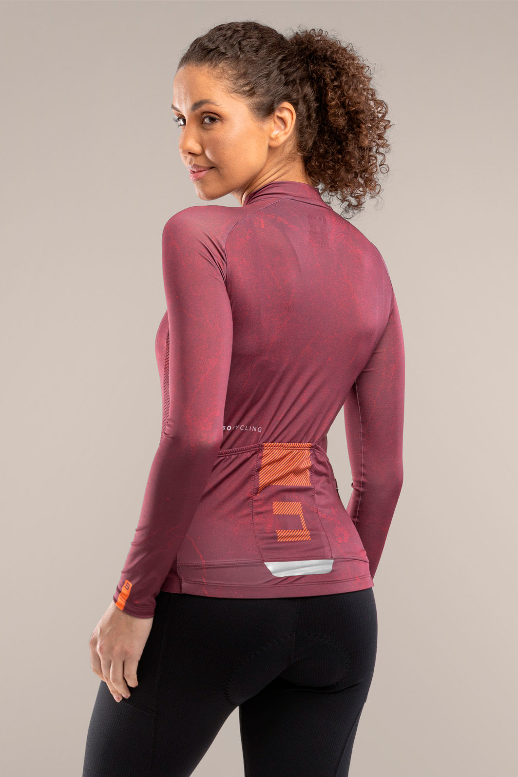 Jersey Feminina Manga Longa Borgonha