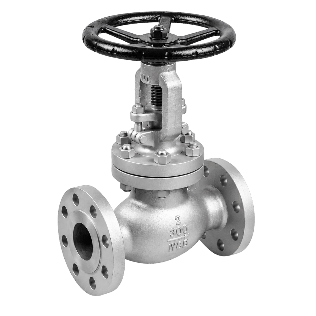 VALVULA GLOBO MANUAL CORPO WCB INTERNO INOX FLANGE ANSI 300LBS