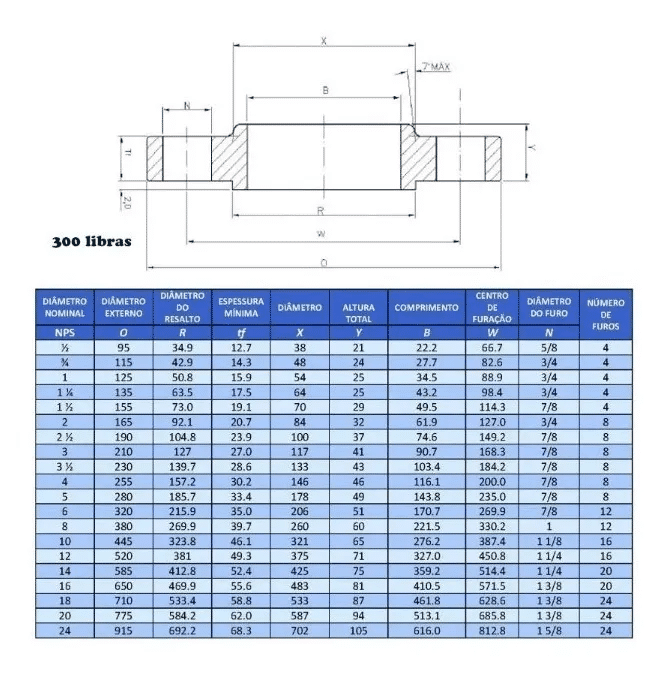 FLANGE ACO CARBONO SOBREPOSTO ( RF ) ANSI 300 LBS FLANGE ACO CARBONO SOBREPOSTO ( RF ) ANSI 300 LBS