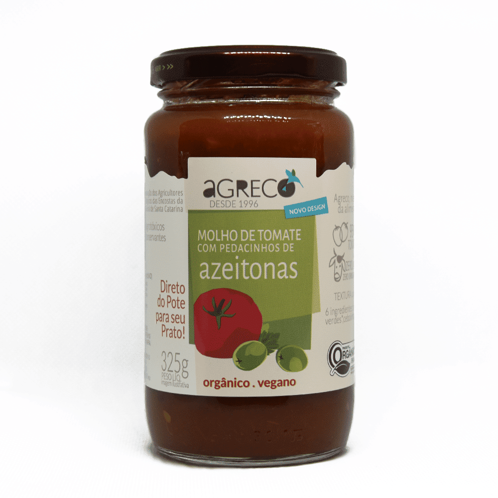 Molho de Tomate Azeitonas AGRECO Orgânico 325g Molho de Tomate Azeitonas AGRECO Orgânico 325g