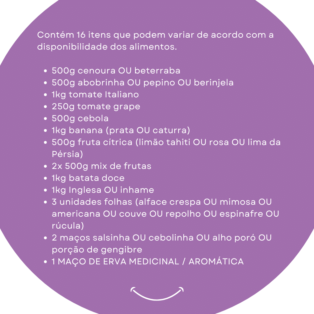 4x Cesta Orgânica FARTURA - 16 ITENS (ENTREGA SEMANAL) 4x Cesta Orgânica FARTURA - 16 ITENS (ENTREGA SEMANAL)