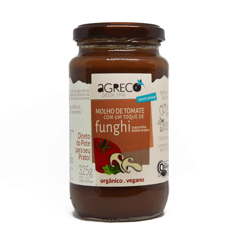 Molho de Tomate Funghi AGRECO Orgânico 325g Molho de Tomate Funghi AGRECO Orgânico 325g