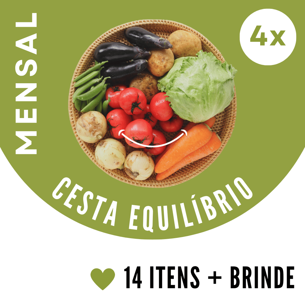 4x Cesta Orgânica EQUILÍBRIO - 14 ITENS (ENTREGA SEMANAL) 4x Cesta Orgânica EQUILÍBRIO - 14 ITENS (ENTREGA SEMANAL)