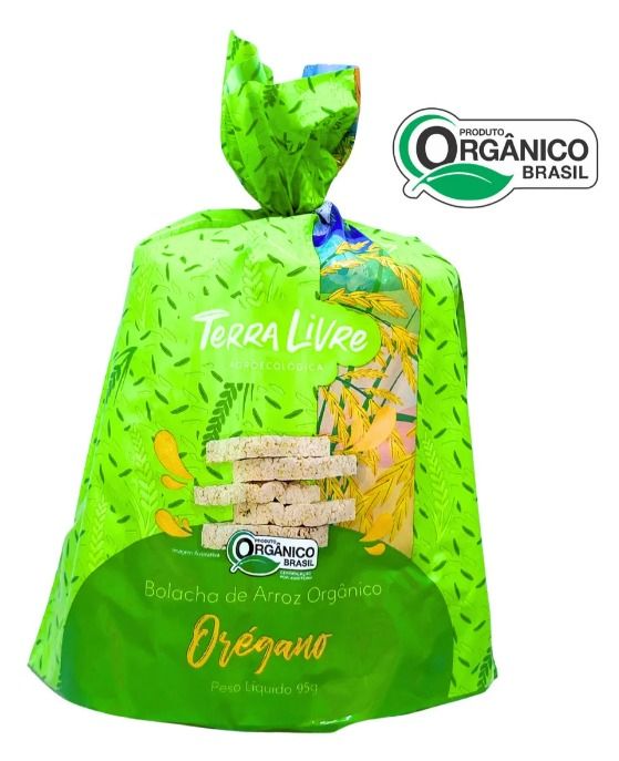 Bolacha de Arroz Terra Livre Orgânico Orégano 95g Bolacha de Arroz Terra Livre Orgânico Orégano 95g