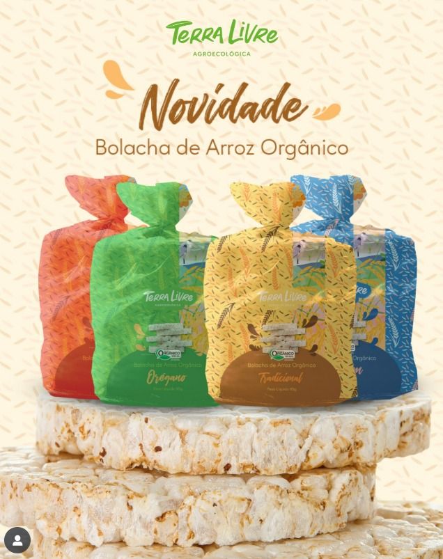 Bolacha de Arroz Terra Livre Orgânica Tradicional 95g Bolacha de Arroz Terra Livre Orgânica Tradicional 95g