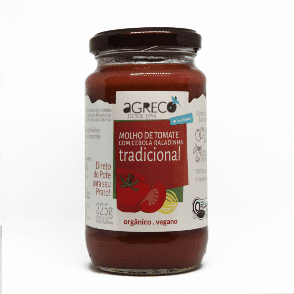 Molho de Tomate Tradicional AGRECO Orgânico 325g Molho de Tomate Tradicional AGRECO Orgânico 325g