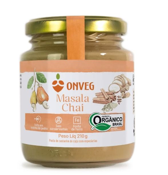 Pasta de Castanha de Caju com Masala Chai Orgânica Onveg 210g