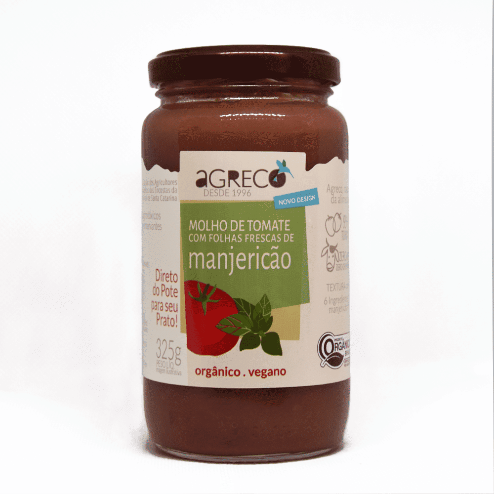 Molho de Tomate Manjericão AGRECO Orgânico 325g Molho de Tomate Manjericão AGRECO Orgânico 325g