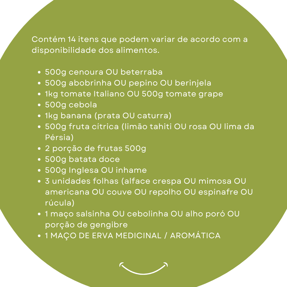 4x Cesta Orgânica EQUILÍBRIO - 14 ITENS (ENTREGA SEMANAL) 4x Cesta Orgânica EQUILÍBRIO - 14 ITENS (ENTREGA SEMANAL)