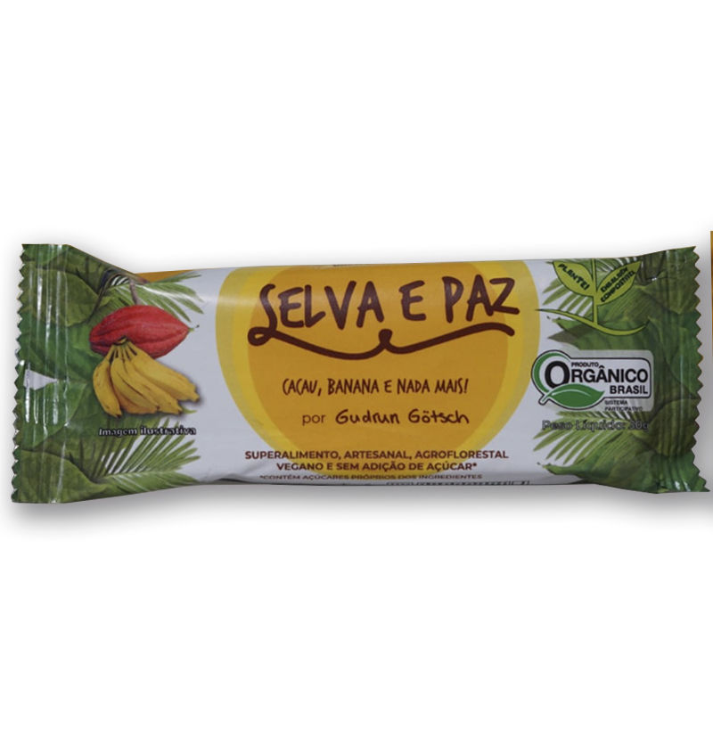 Barra Orgânica de Cacau e Banana SelvaePaz 30g Barra Orgânica de Cacau e Banana SelvaePaz 30g
