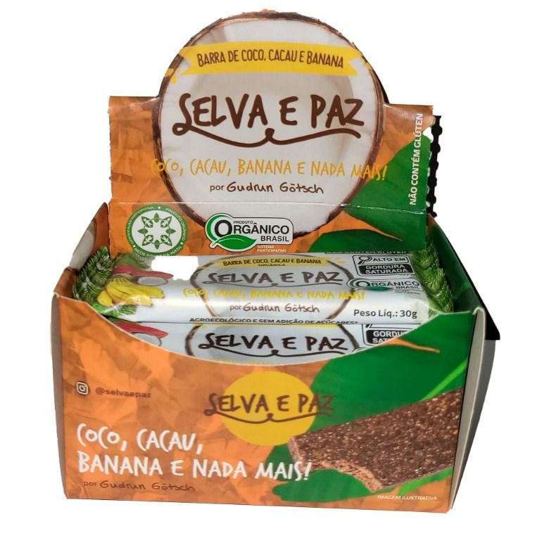Barra Orgânica de Coco, Cacau e Banana SelvaePaz 30g
