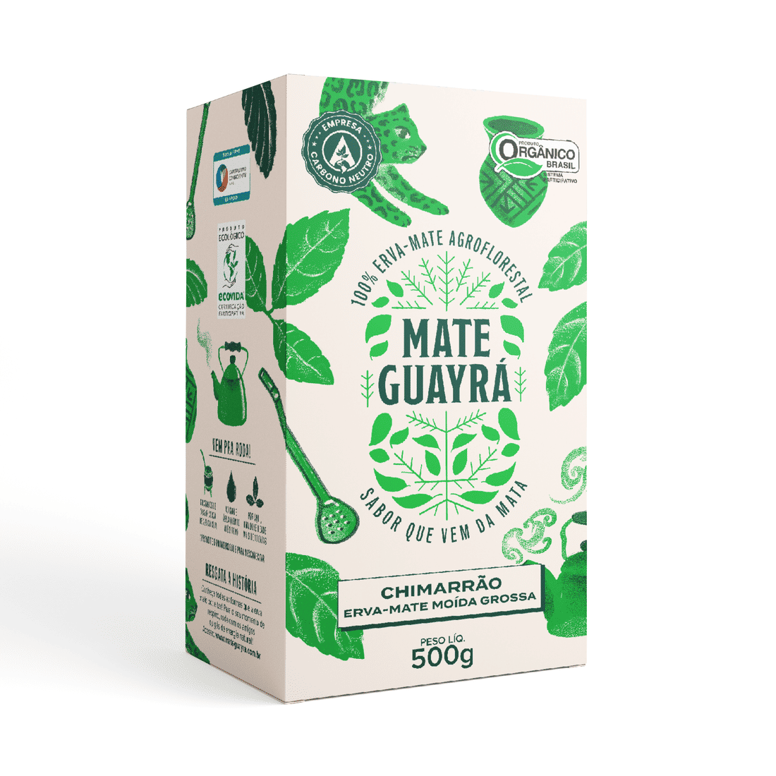 Erva Mate GROSSA Chimarrão Orgânica MATE GUAYRÁ - 500g