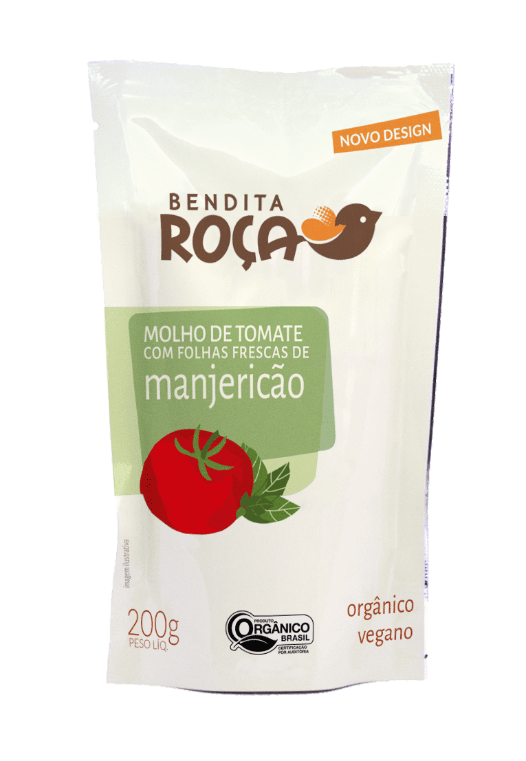 Molho de Tomate Sachê MANJERICÃO Bendita Roça Orgânico - 200g Molho de Tomate Sachê MANJERICÃO Bendita Roça Orgânico - 200g
