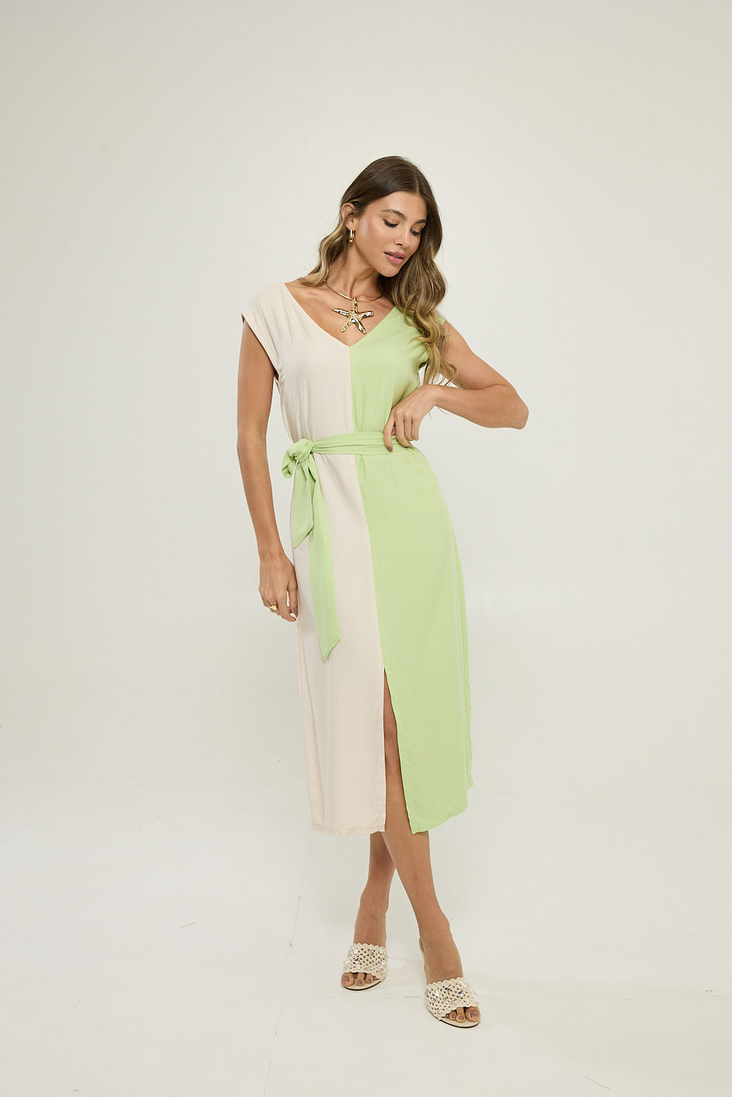 Vestido Midi Bicolor Vestido Midi Bicolor