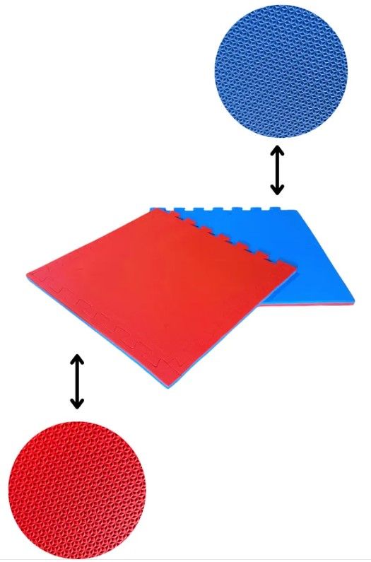 Tatame / Placa EVA 100 x 100 x 2cm - Bicolor (Azul/Vermelho)