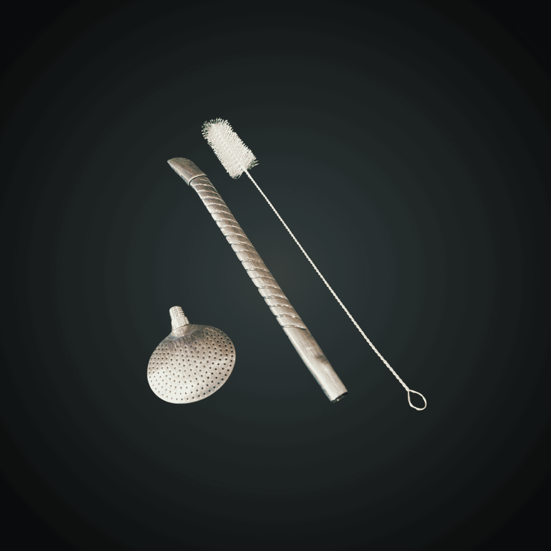 Bomba Chimarrão Torcida inox s/bocal s/rosca - 22cm