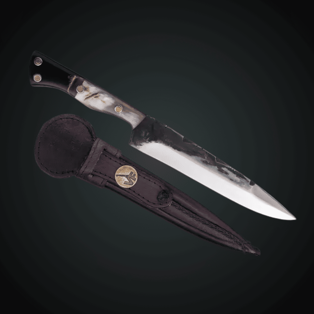 Faca Churrasco Campeira 8“ VF 3mm Brut Forj - Aço Inox 420 - Cabo Chifre