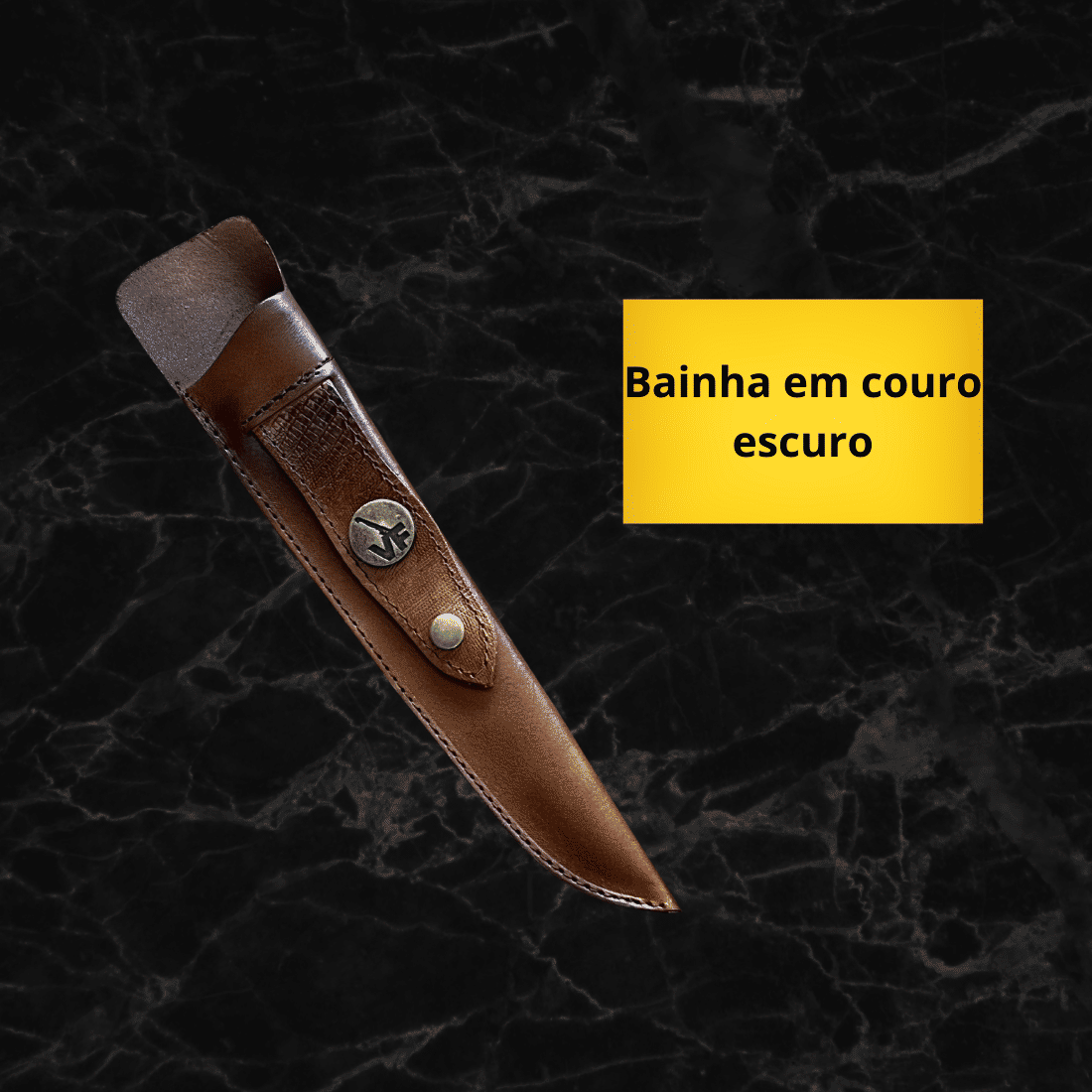 Faca Picanheira Artesanal 9'' VF Cabo Retovado Osso Aço Inox 420 3mm