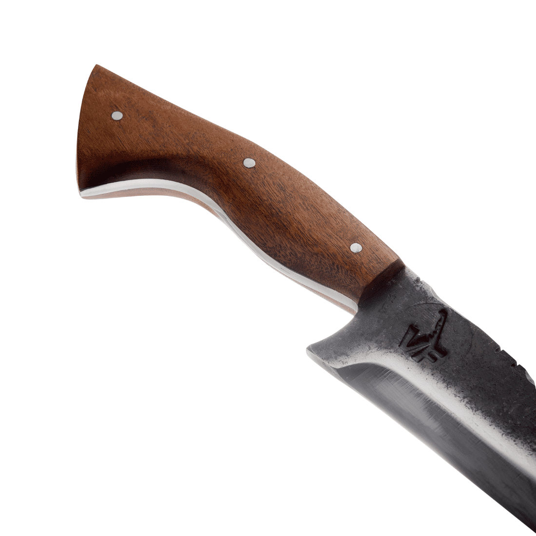 Faca Churrasco Campeira 8" VF Aço Carbono 1070 - Brut Forj - Cabo em Madeira Nobre