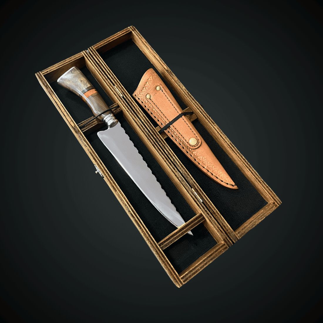 Kit Churrasco Presente - Faca Gaucha 9" e Estojo Rústico - Aço Inox 420 Kit Churrasco Presente - Faca Gaucha 9" e Estojo Rústico - Aço Inox 420