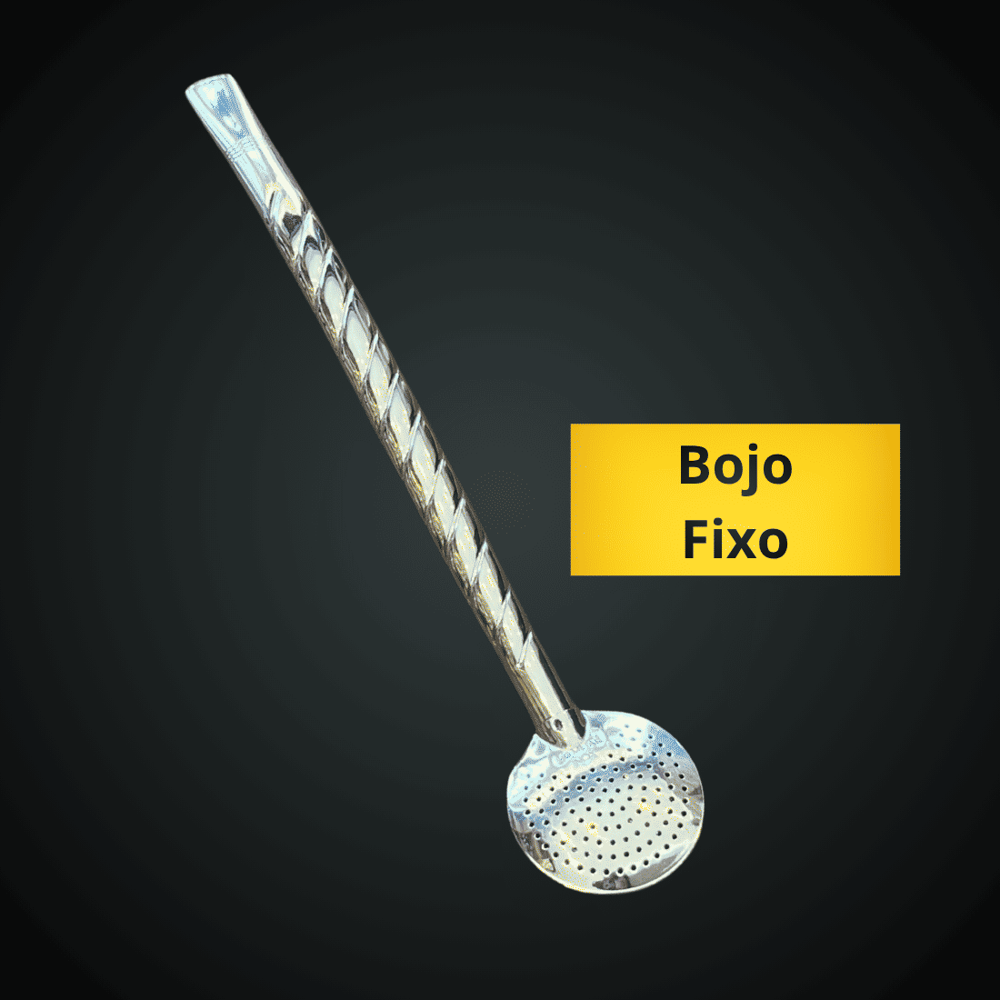 Bomba Chimarrão Torcida inox s/bocal s/rosca - 22cm