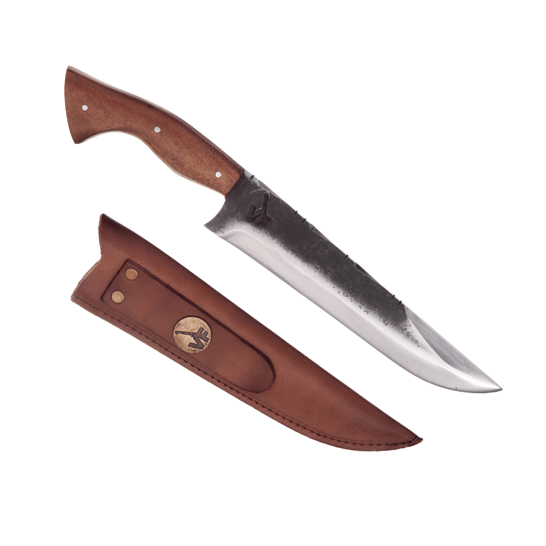 Faca Churrasco Campeira 8" VF Aço Carbono 1070 - Brut Forj - Cabo em Madeira Nobre