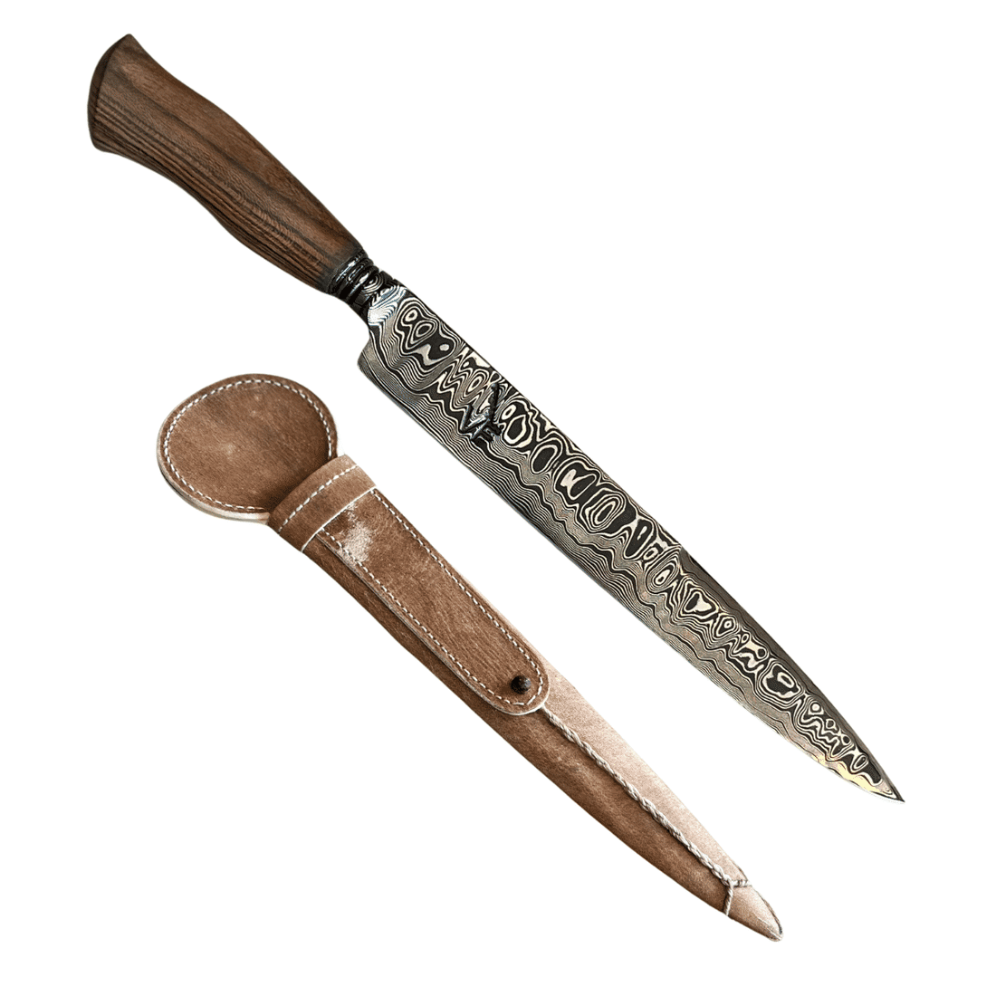 Faca Churrasco VF Artesanal 9" Forjada Aço Damasco Faca Churrasco VF Artesanal 9" Forjada Aço Damasco