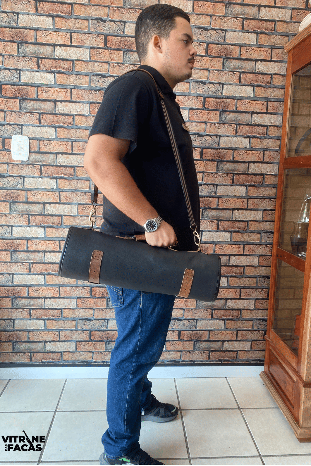 Porta Facas P/8 unidades - Couro Legítimo