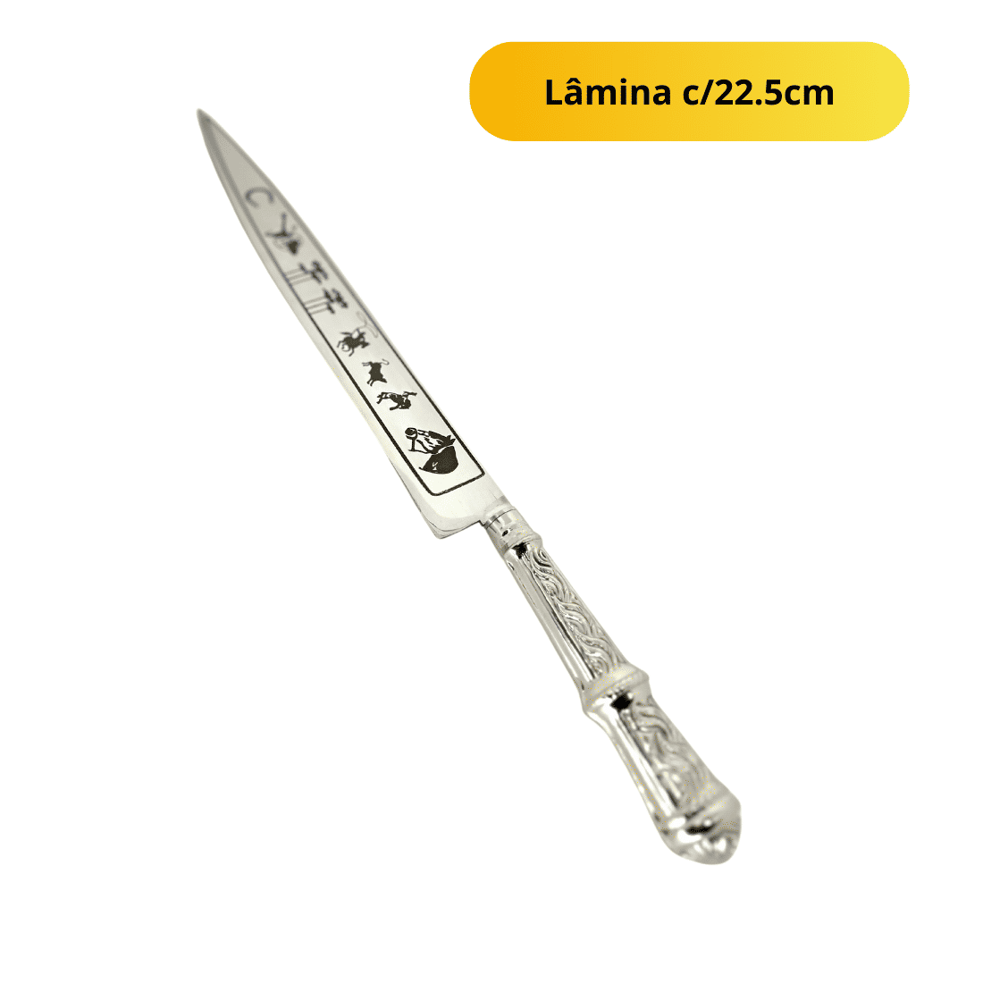 Faca Churrasco 9“ VF Prateada Tradição Centenaria Aço Inox 420c Faca Churrasco 9“ VF Prateada Tradição Centenaria Aço Inox 420c