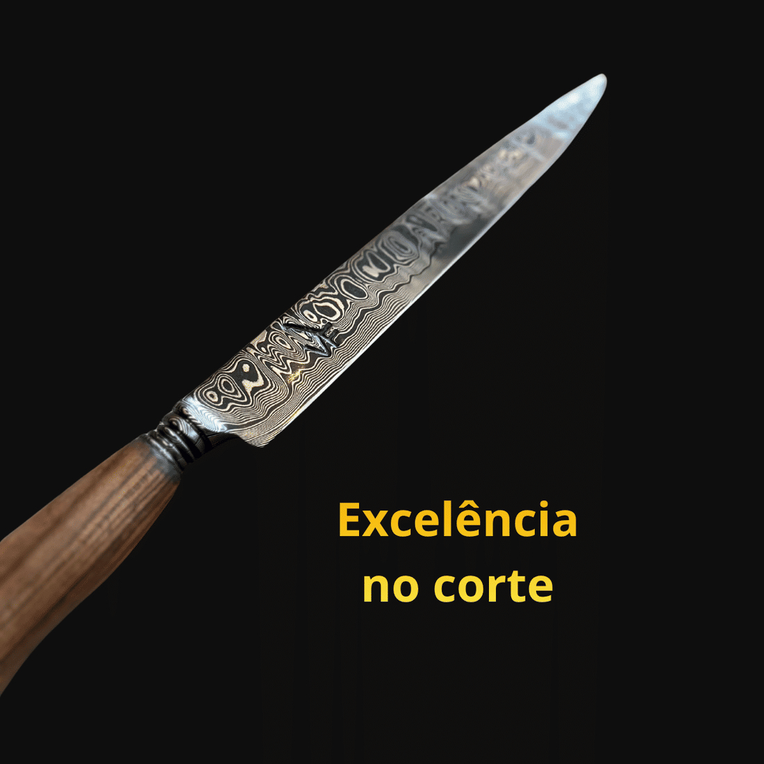 Faca Churrasco VF Artesanal 9" Forjada Aço Damasco Faca Churrasco VF Artesanal 9" Forjada Aço Damasco