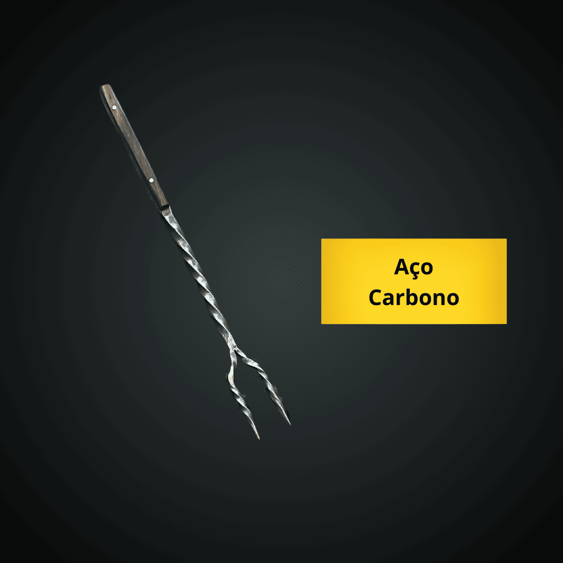 Garfo Forjado Rústico Cabo Madeira