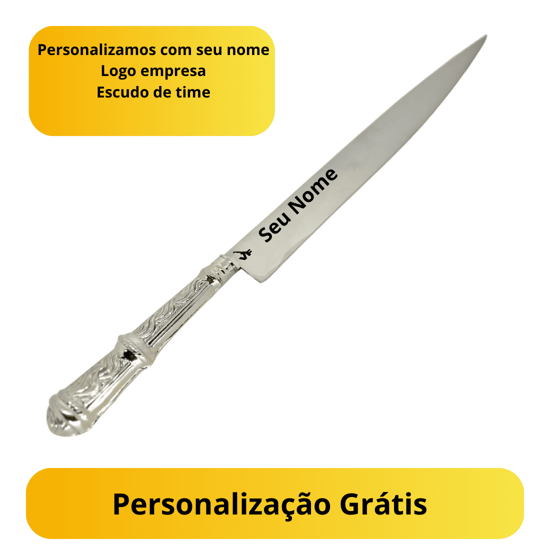 Faca Churrasco 9“ VF Prateada Tradição Centenaria Aço Inox 420c Faca Churrasco 9“ VF Prateada Tradição Centenaria Aço Inox 420c
