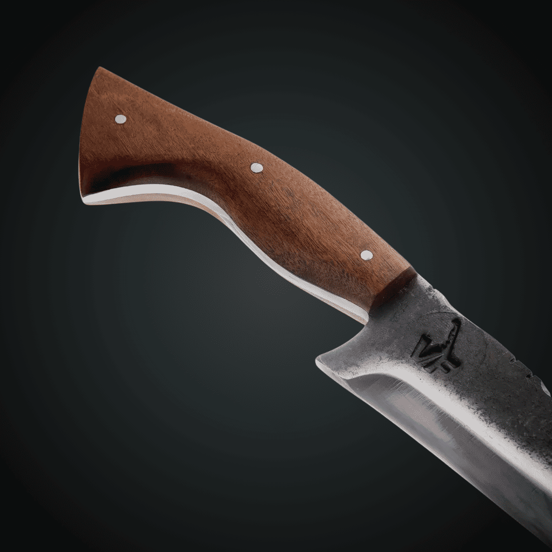 Faca Churrasco Campeira 8" VF Aço Carbono 1070 - Brut Forj - Cabo em Madeira Nobre