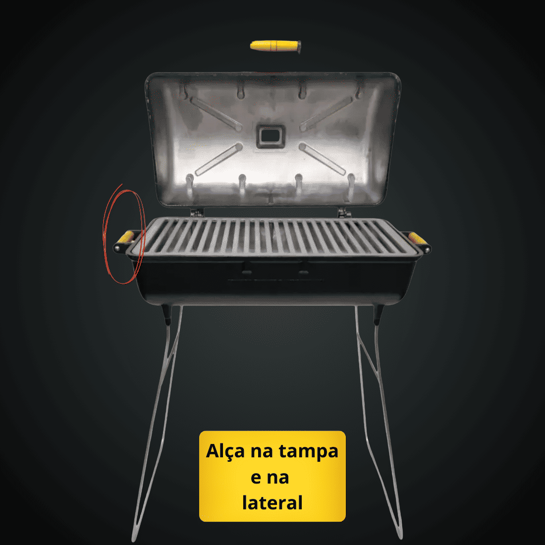 Churrasqueira Diamante Grande Bafo Alumínio com Pés Durafort – Cor Preto Craquelado Churrasqueira Diamante Grande Bafo Alumínio com Pés Durafort – Cor Preto Craquelado