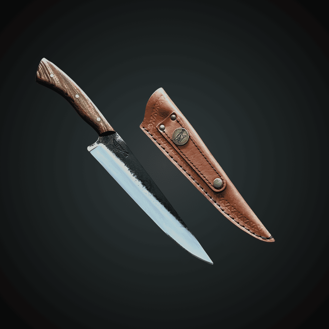 Faca Churrasco Assador 10" VF - Cabo MAdeira Aço Carbono 1070 - 3mm