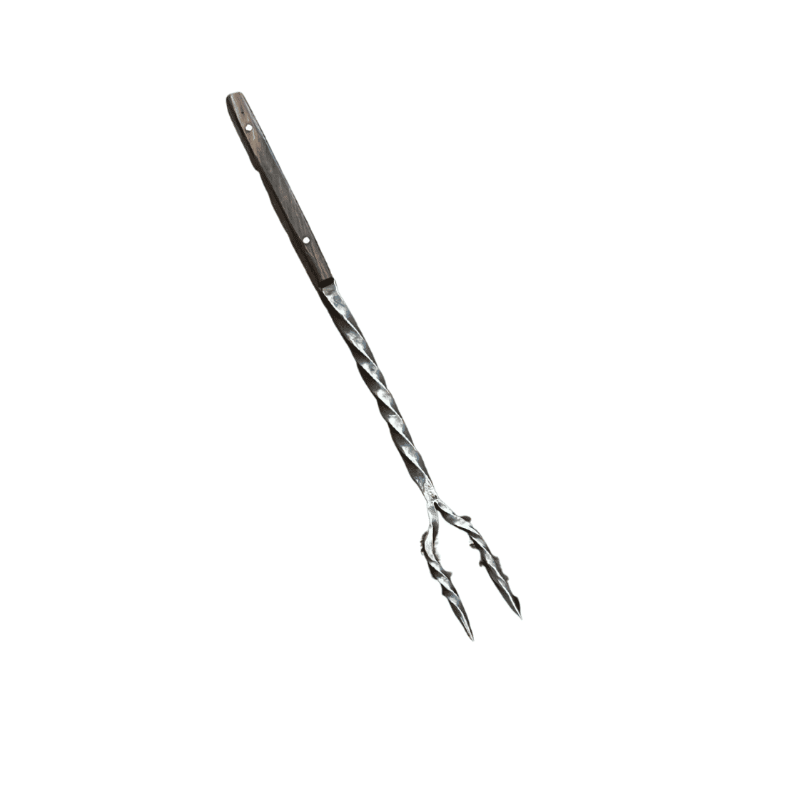 Garfo Forjado Rústico Cabo Madeira