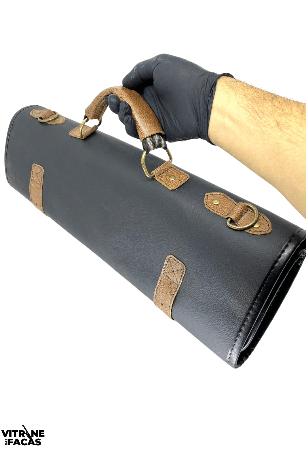 Porta Facas P/8 unidades - Couro Legítimo