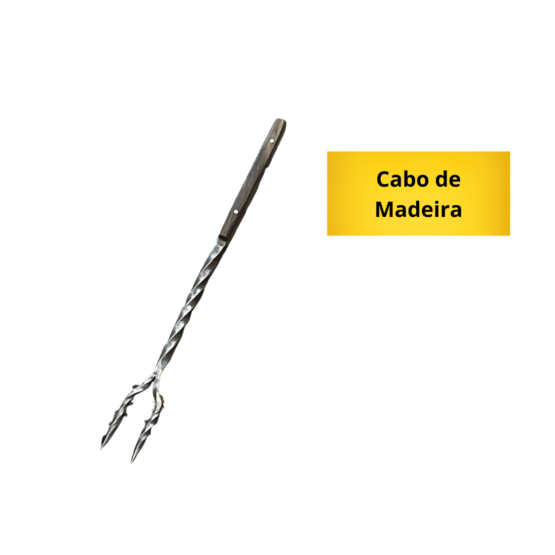 Garfo Forjado Rústico Cabo Madeira