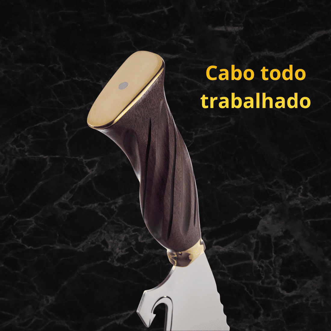 Faca Churrasco Picanheira 9“ É Bom Tá Vivo - Aço Inox 420 - Cabo Torneado