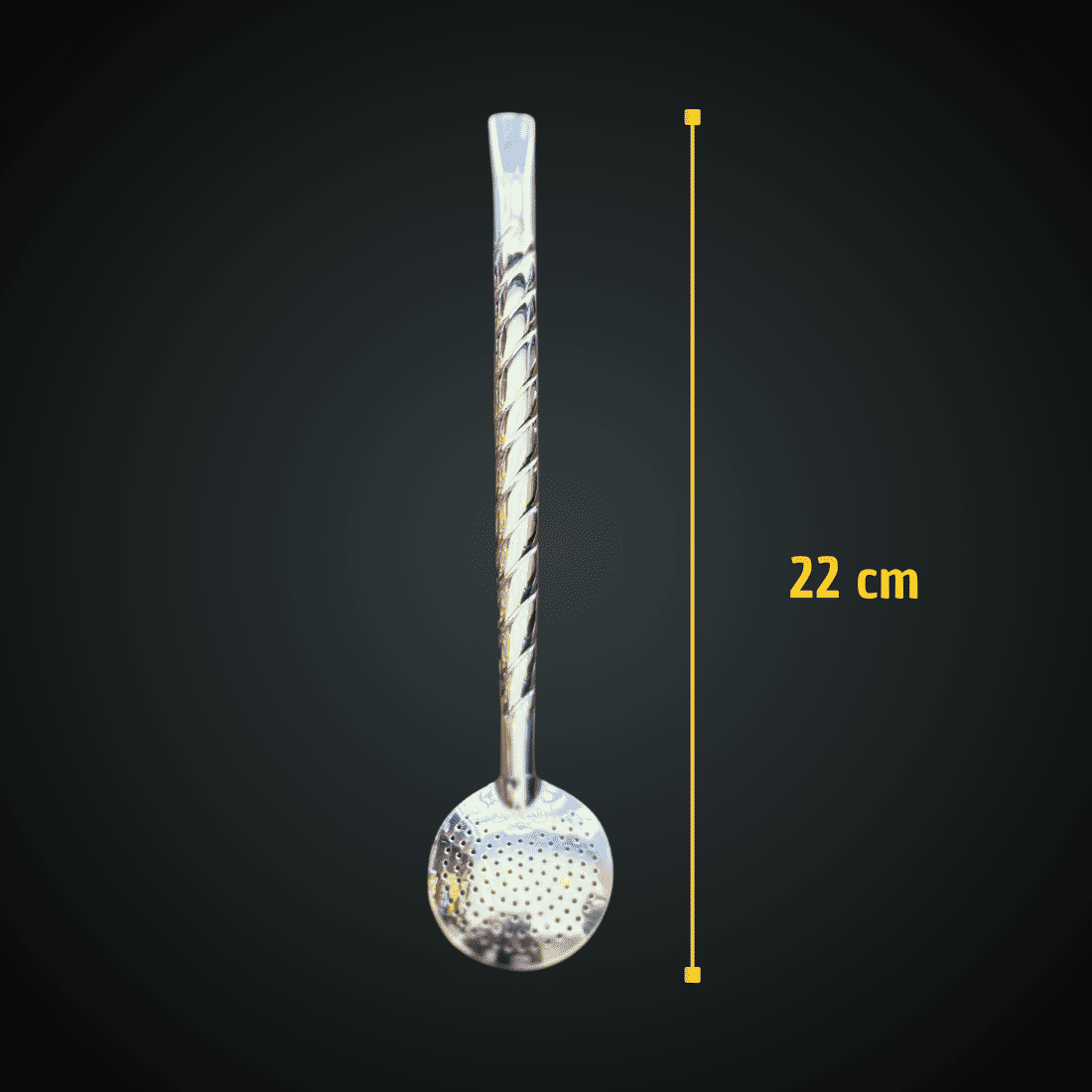 Bomba Chimarrão Torcida inox s/bocal s/rosca - 22cm