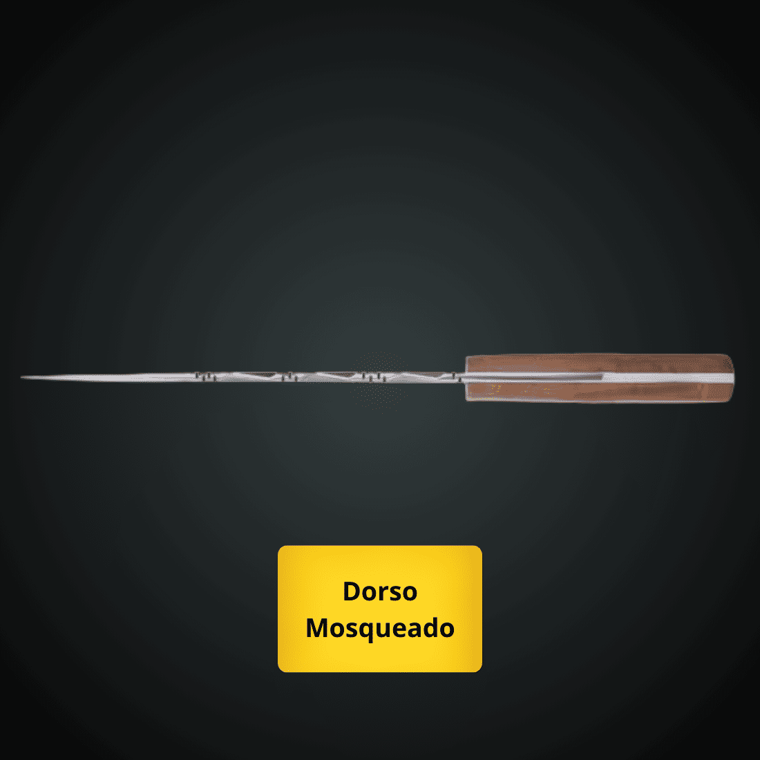 Faca Churrasco Campeira 8" VF Aço Carbono 1070 - Brut Forj - Cabo em Madeira Nobre  Com Estojo Rústico