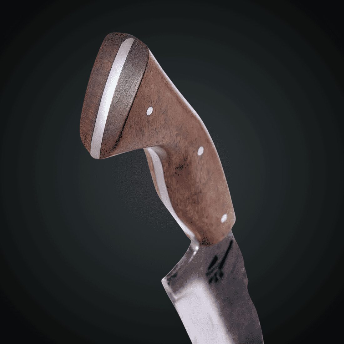 Faca Churrasco Campeira 8" VF Aço Carbono 1070 - Brut Forj - Cabo em Madeira Nobre