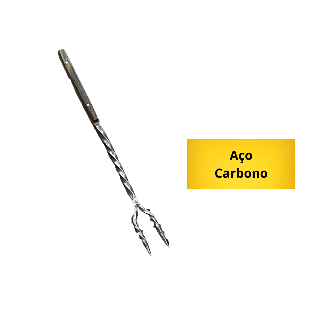 Garfo Forjado Rústico Cabo Madeira