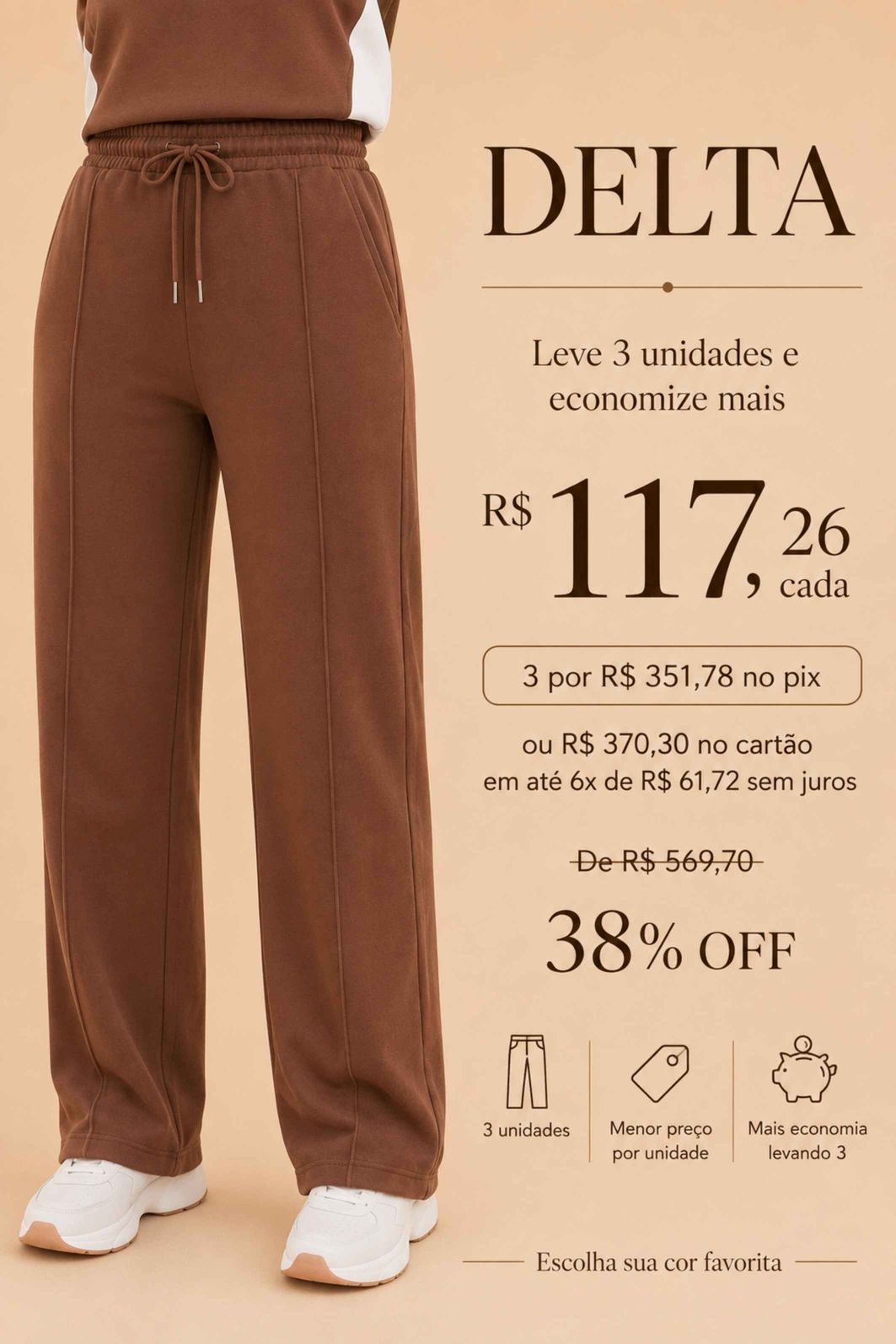 LEVE 3 CALÇAS MOLETONS FELPADOS ALGODÃO DELTA E GANHE DESCONTO ESPECIAL LEVE 3 CALÇAS MOLETONS FELPADOS ALGODÃO DELTA E GANHE DESCONTO ESPECIAL