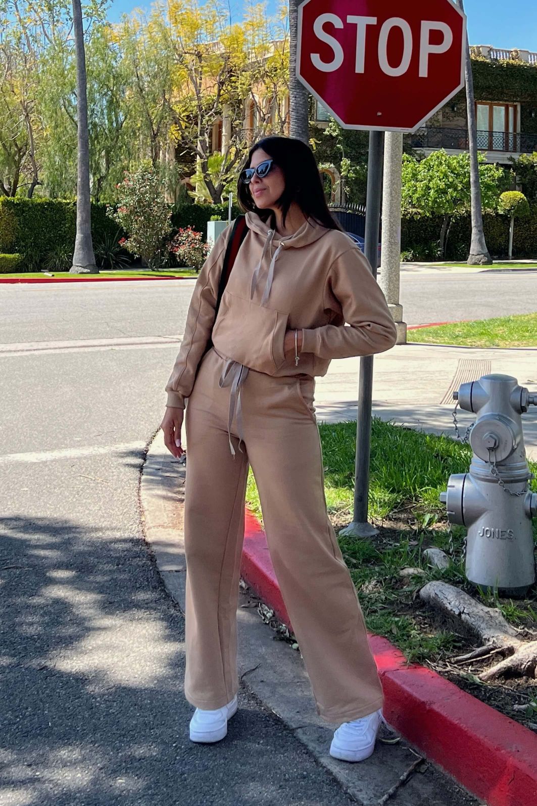 Conjunto moletom feminino felpado wideleg