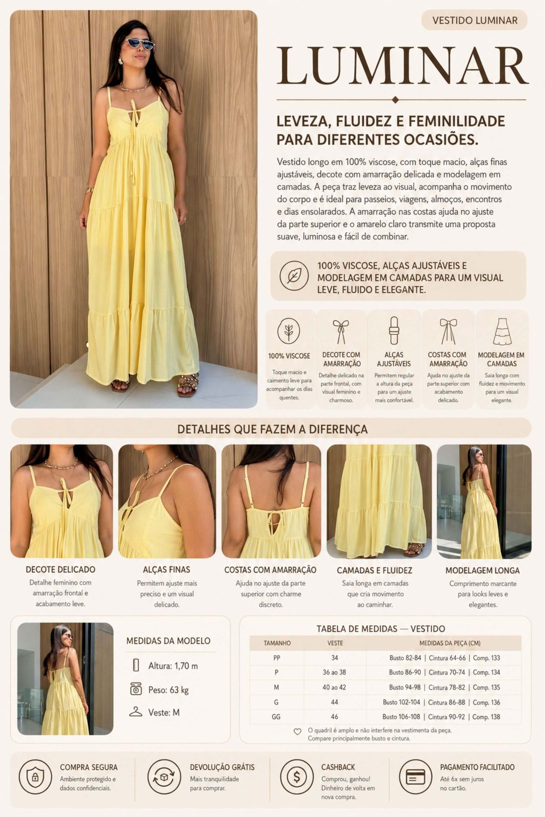 LEVE 3 VESTIDOS MIDI VISCOSE LUMINAR E GANHE DESCONTO ESPECIAL LEVE 3 VESTIDOS MIDI VISCOSE LUMINAR E GANHE DESCONTO ESPECIAL