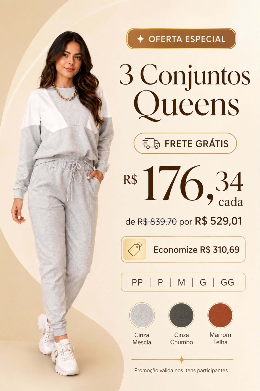 LEVE 3 CONJUNTOS MOLETINHOS ALGODÃO QUEENS E GANHE DESCONTO ESPECIAL LEVE 3 CONJUNTOS MOLETINHOS ALGODÃO QUEENS E GANHE DESCONTO ESPECIAL