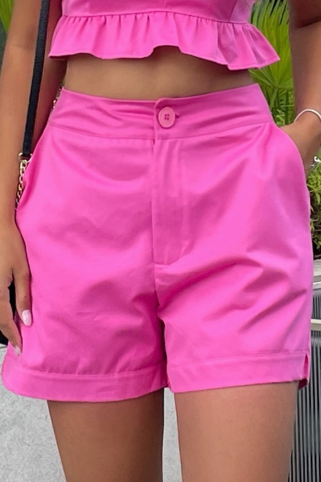 Conjunto Feminino Cropped e Short Santi Rosa Conjunto Feminino Cropped e Short Santi Rosa
